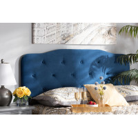 Baxton Studio Gregory-Navy Blue Velvet-HB-King Baxton Studio Gregory Modern and Contemporary Navy Blue Velvet Fabric Upholstered King Size Headboardd